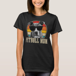 Womens Pitbull Mum Vintage Funny Pitbull Dog Mum T-Shirt
