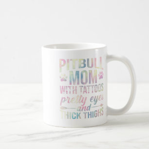 Womens Pitbull Mum With Tattoos Pretty Eyes Thick  Coffee Mug