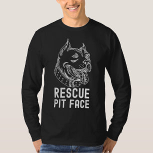 Womens Pitbull Rescue Pit Face Funny Cute Pitbull T-Shirt