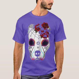 Womens Pitbull Sugar Skull Tattoo Halloween Gift f T-Shirt