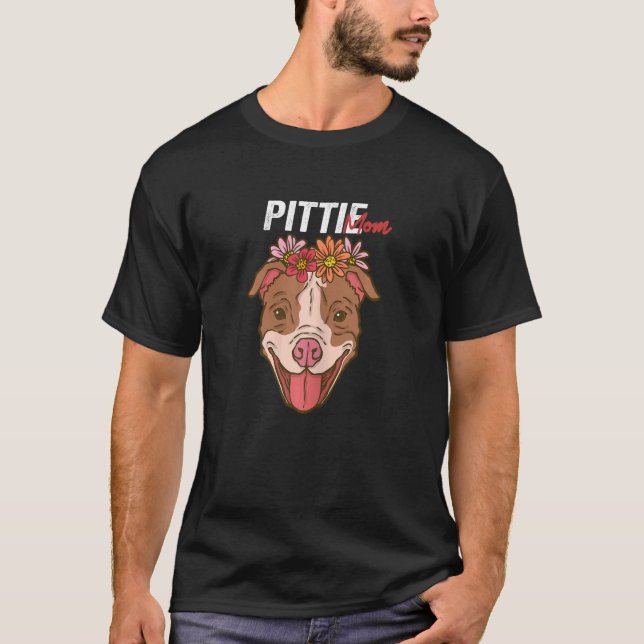 Womens Pittie Mum  Pitbull Dog  Pit Bull Mothers D T-Shirt (Front)