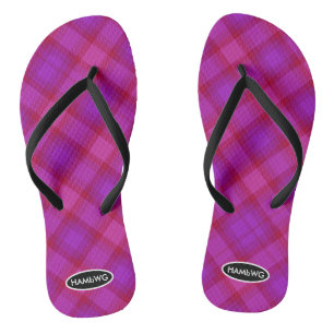 Women's Plaid Flip-flops HAMbWG Kid's Flip Flops