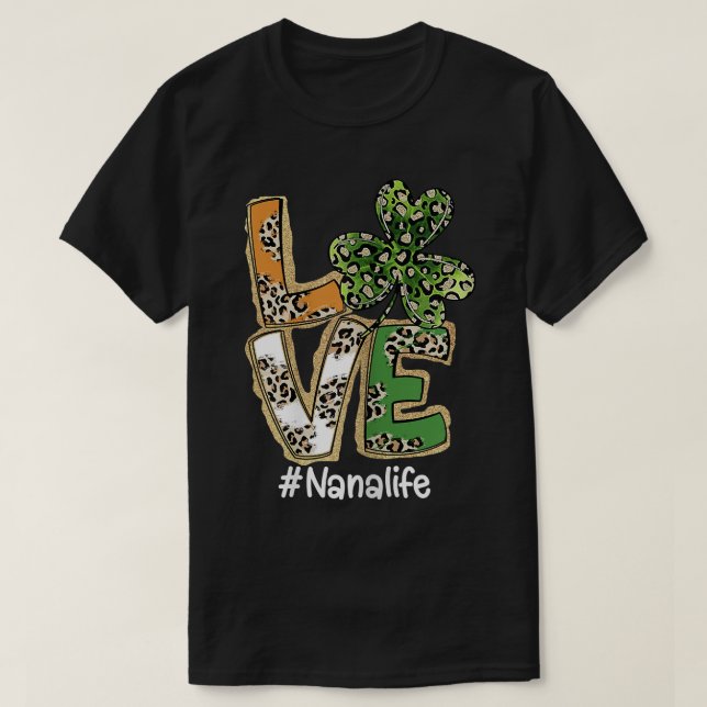 Womens Plaid Shamrock Leopard Funny St Patricks Da T-Shirt (Design Front)