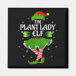 Womens Plant Lady Elf Christmas Family Girls Women Magnet