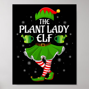 Womens Plant Lady Elf Christmas Family Girls Women Poster