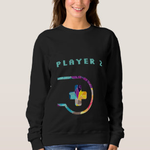 Womens Player 2 Player 1 Matching Couple Gamer Ga Sweatshirt