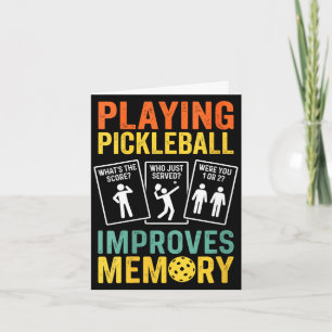 Womens playing pickleball improves memory funny card