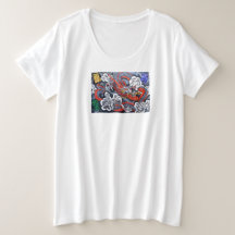 Women's PLUS SIZE  T-Shirt with Japanese Dragon