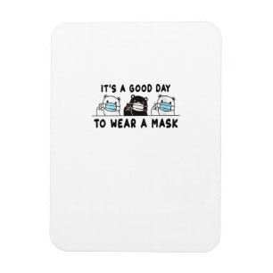 Womens Polar Bear Black Bear Wearing Face Mask Magnet