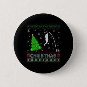 Womens Pole Vault Xmas Tree Lighting Ugly Christma 6 Cm Round Badge