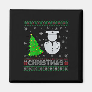 Womens Policeman Xmas Tree Lighting Ugly Christmas Magnet