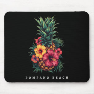 Womens Pompano Beach Florida Fl Retro Pineapple Hi Mouse Pad