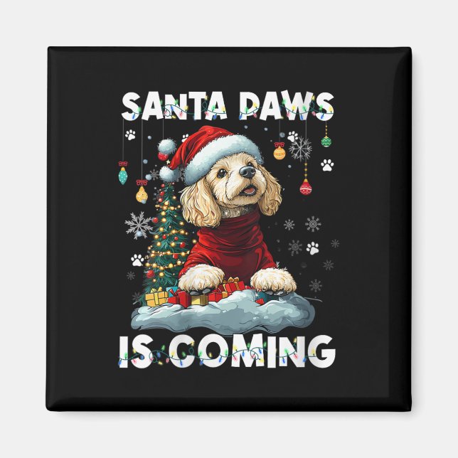 Womens Poodle Christmas Tree Lights Decorations Do Magnet (Front)