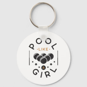 Womens Pool Like A Girl Billiards Gambling Key Ring