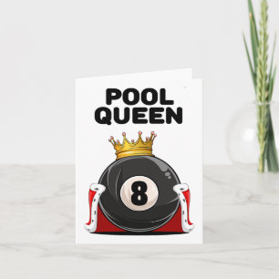 Womens Pool Shirts For Girls Pool Queen White Wome Card