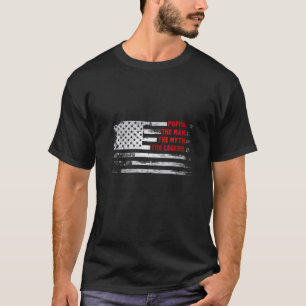 Womens Poppa The Man Myth Legend American Usa Flag T-Shirt
