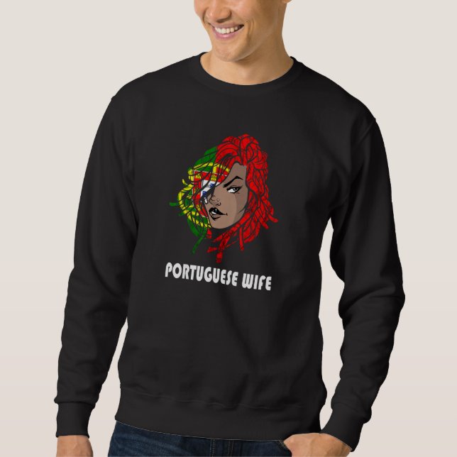 Womens Portuguese Wife Portugal Portuguese Roots P Sweatshirt (Front)