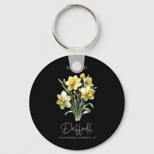 Womens Positive Quote Flower Birthday Floral Birth Key Ring