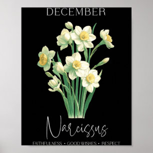 Womens Positive Quote Flower Birthday Floral Birth Poster