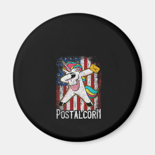 Womens Postal Corn Unicorn Mail Lady Funny Postal  Magnet