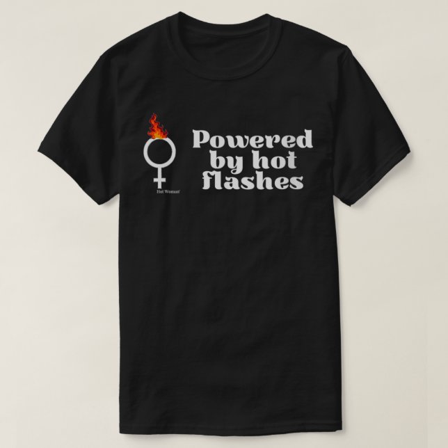 Womens Powered by Hot Flashes VNeck  T-Shirt (Design Front)