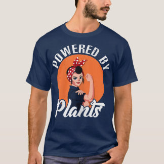 Womens Powered By Plants Vegan Vegetarian Veganism T-Shirt