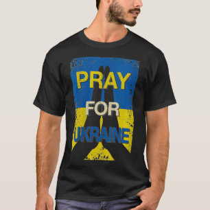 Womens PRAY FOR UKRAINE Distressed Support & Stan T-Shirt