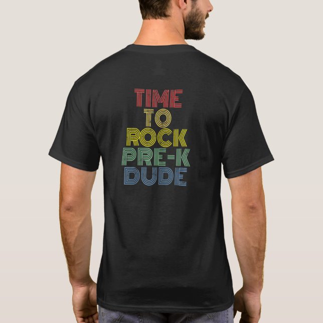 Womens Pre K Dude Back To School Rock And Roll Mus T-Shirt (Back)