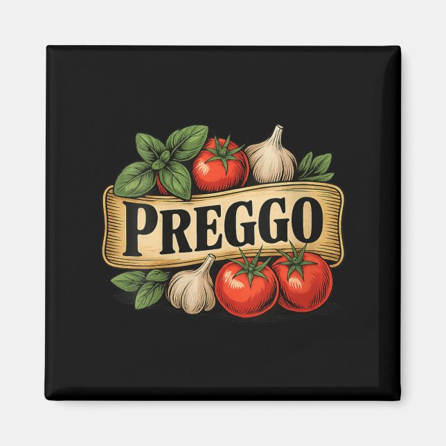 Womens Preggo Costume Pregnancy Announcement Prego Magnet (Front)