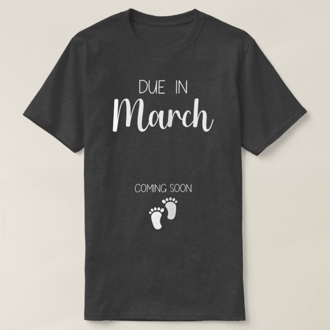 Womens Pregnancy Announcement Due In March Mother' T-Shirt (Design Front)