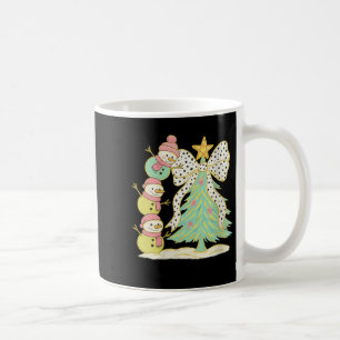 Womens Preppy Coquette Christmas Snowm 2025 Funny  Coffee Mug
