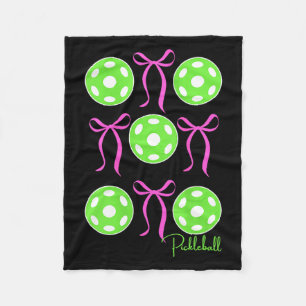 Womens preppy pink pickleball shirt girls love fleece blanket