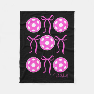Women's preppy pink pickleball shirt girls love fleece blanket