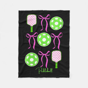 Women's preppy pink pickleball shirt girls love fleece blanket