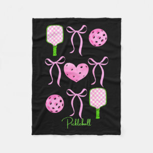 Womens preppy pink pickleball shirt girls love fleece blanket