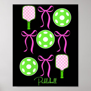 Women's preppy pink pickleball shirt girls love poster