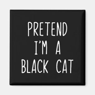 Womens Pretend A Black Cat Costume Halloween Lazy Magnet