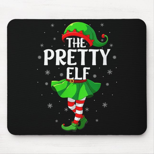 Womens Pretty Elf Christmas Girls Women Elf Squad  Mouse Pad (Front)