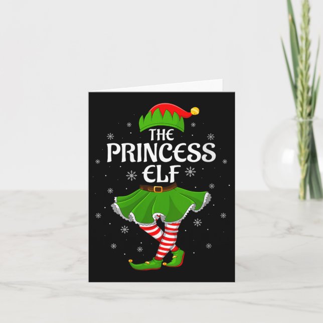 Womens Princess Elf Christmas Family Girls Women E Card (Front)