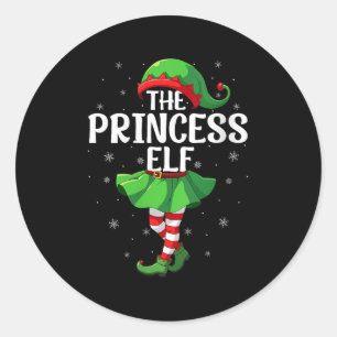 Womens Princess Elf Christmas Girls Women Elf Squa Classic Round Sticker