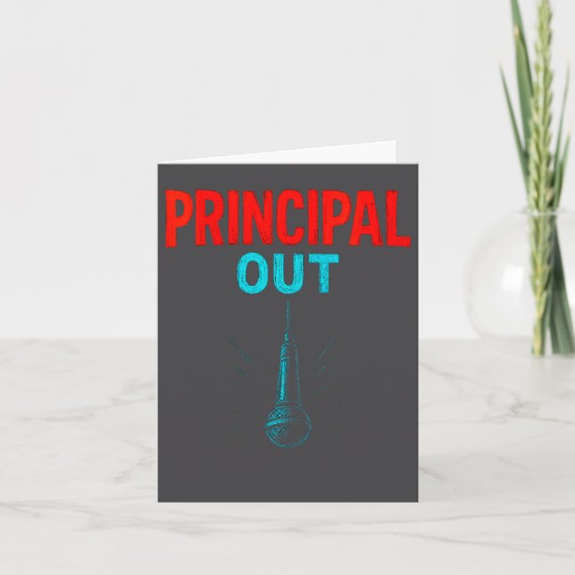 Women's Principal Out - Retirement Mic Drop Vintag Card (Front)