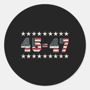 Womens Pro Trump 2024 45th Potus 45=47 President 2 Classic Round Sticker