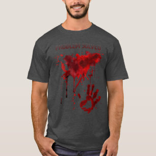 Womens Problem Solved Bloody Blood Stained Horror T-Shirt