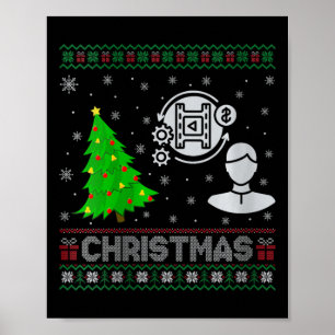 Womens Producer Xmas Tree Lighting Ugly Christmas Poster
