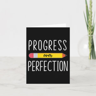 Womens Progress Over Perfection Motivational Back  Card