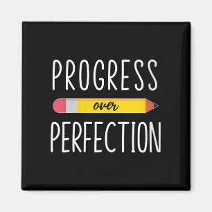 Womens Progress Over Perfection Motivational Back  Magnet