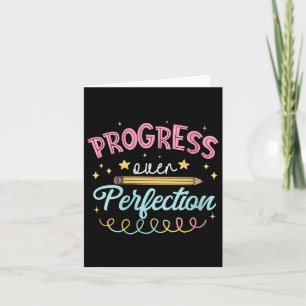 Womens Progress Over Perfection Motivational Teach Card