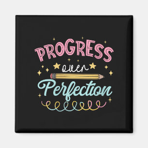 Womens Progress Over Perfection Motivational Teach Magnet