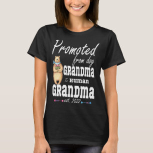 Womens Promoted From Dog Grandma To Human Grandma  T-Shirt