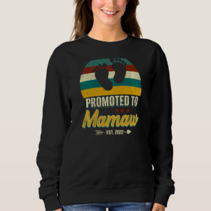 Womens Promoted Mamaw 2022 Vintage 1st Time Mother Sweatshirt